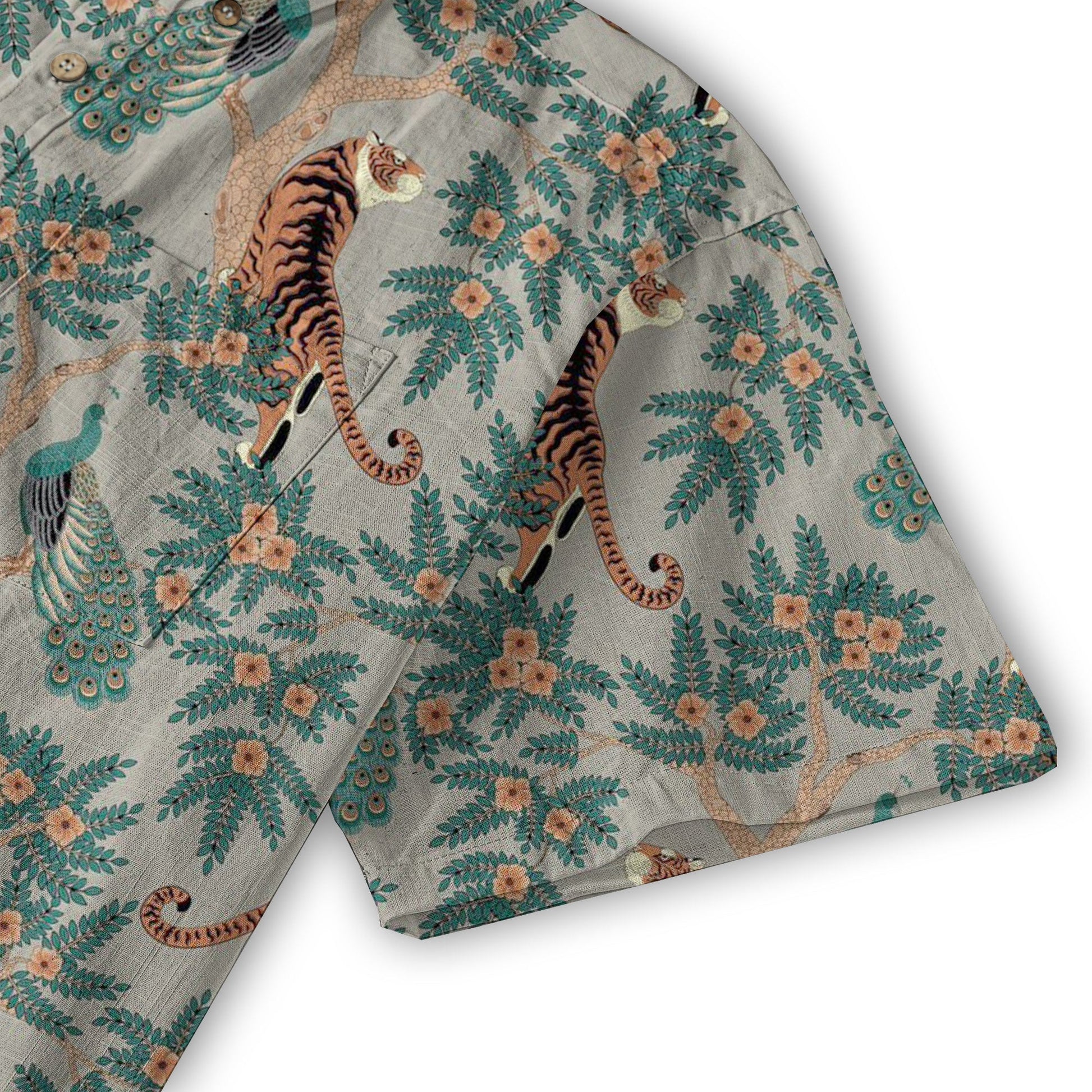 Tiger And Peacock Jungle Aloha Hawaiian Shirt