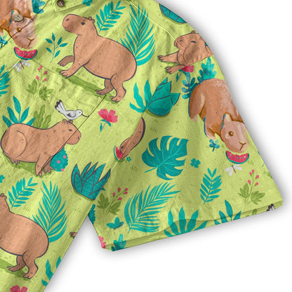 Tropical Capybara Hawaiian Shirt Aloha Funny Beach Capybara Shirt
