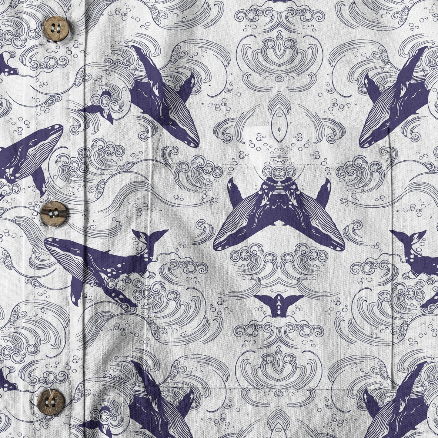 Whale Hawaiian Pattern, Ocean Animals Hawaii Shirt