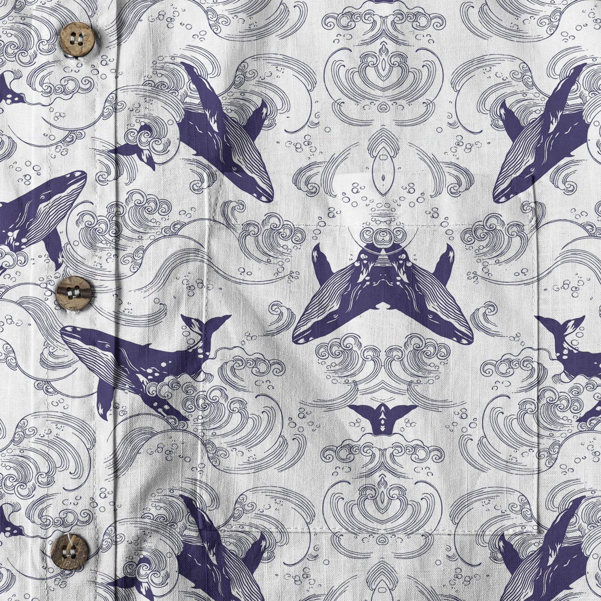Whale Hawaiian Pattern, Ocean Animals Hawaii Shirt