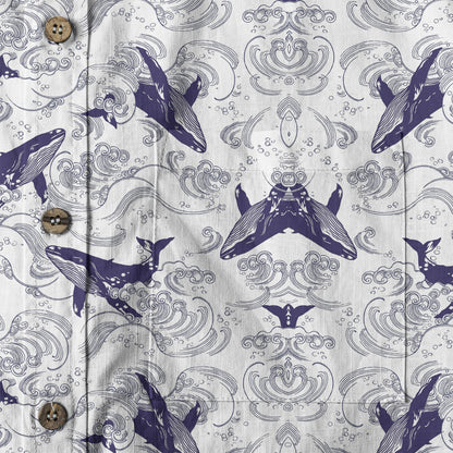Whale Hawaiian Pattern, Ocean Animals Hawaii Shirt
