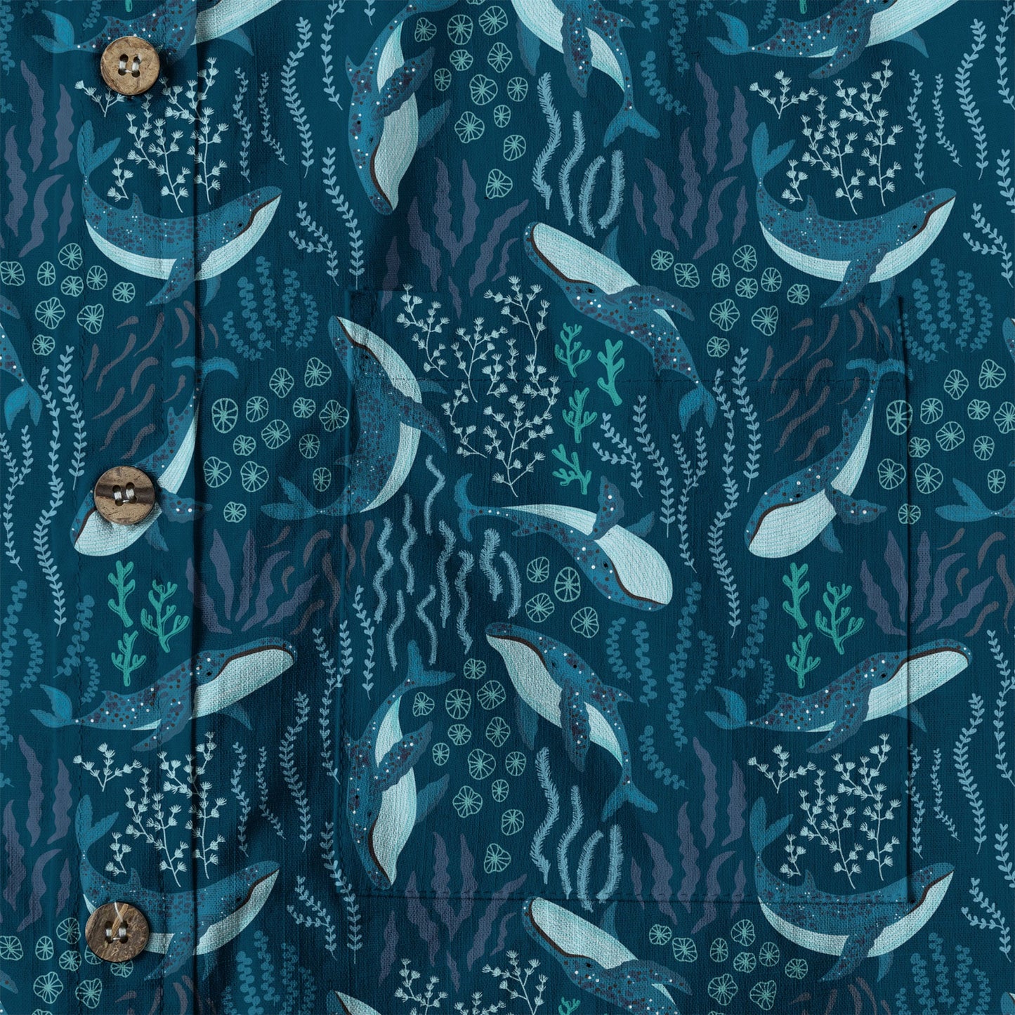 Humpback Whales Hawaii Shirt, Ocean Animals Button Up Shirt