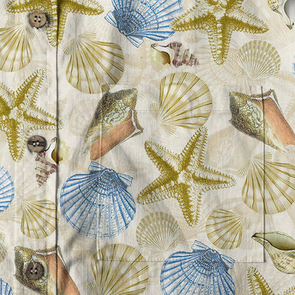 Ocean Animals Hawaiian Button Up Shirt, Summer Beach Shirt
