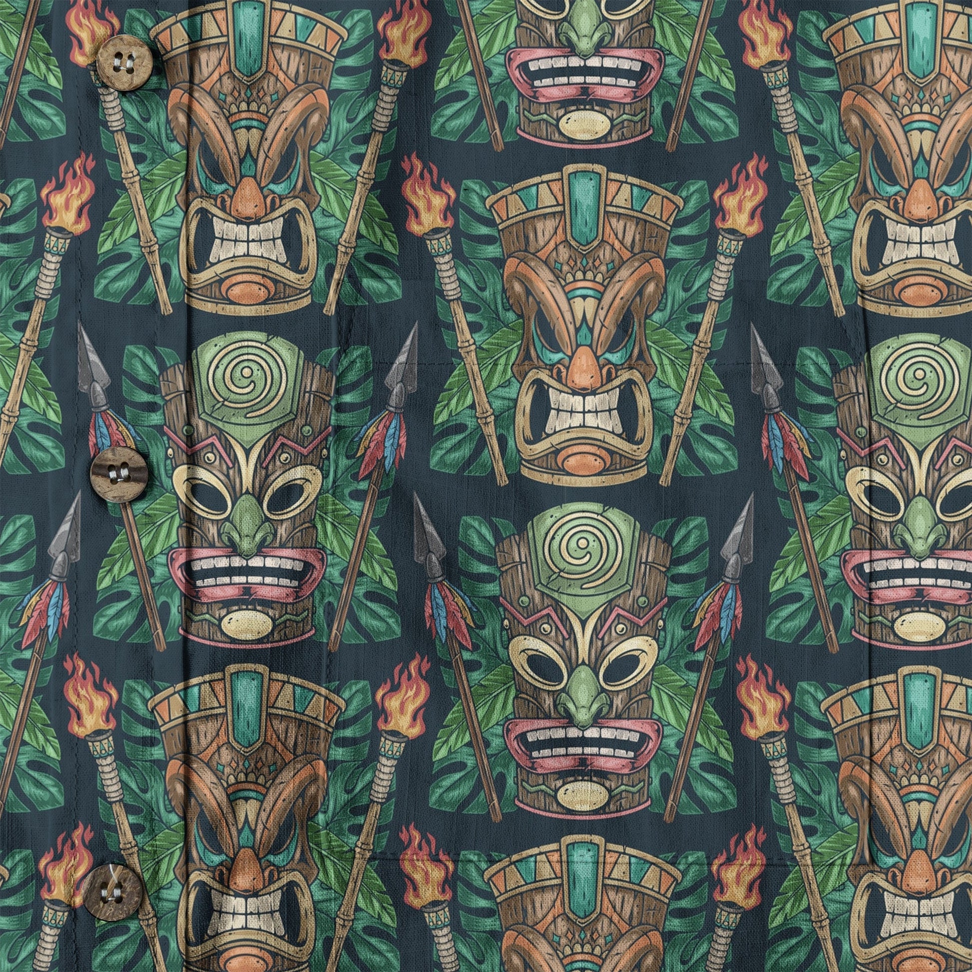 Exotic Tiki Mask Pattern Hawaii Shirt for Men