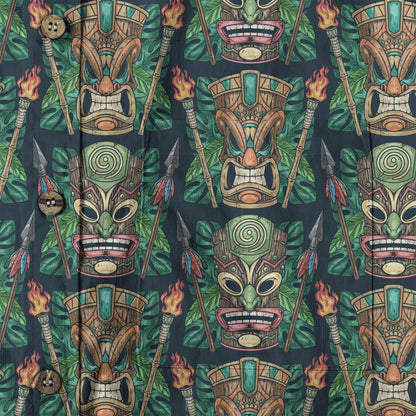 Exotic Tiki Mask Pattern Hawaii Shirt for Men
