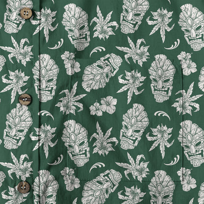 Tiki Mask Pattern Hawaii Shirt for Men