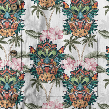 Tiki Mask Pattern Hawaii Shirt for Men, Aloha Pattern Shirt