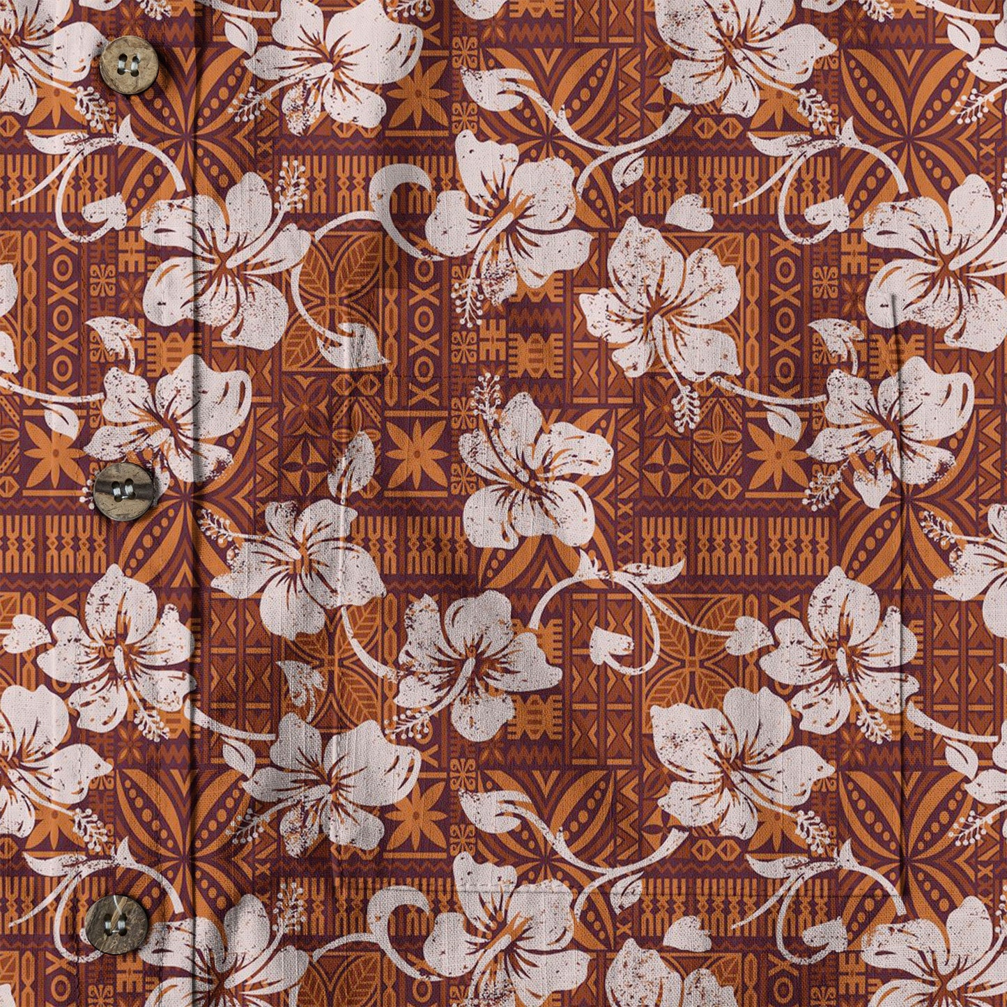 Vintage Tribal Hawaii Shirt for Men, Aloha Pattern Hawaii Shirt