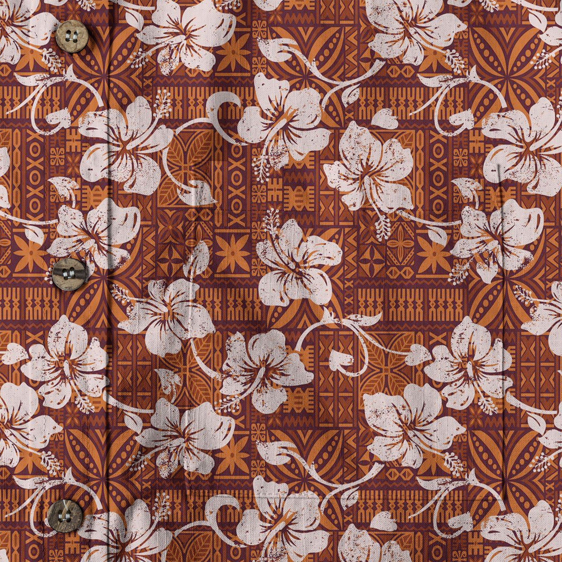 Vintage Tribal Hawaii Shirt for Men, Aloha Pattern Hawaii Shirt