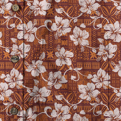 Vintage Tribal Hawaii Shirt for Men, Aloha Pattern Hawaii Shirt