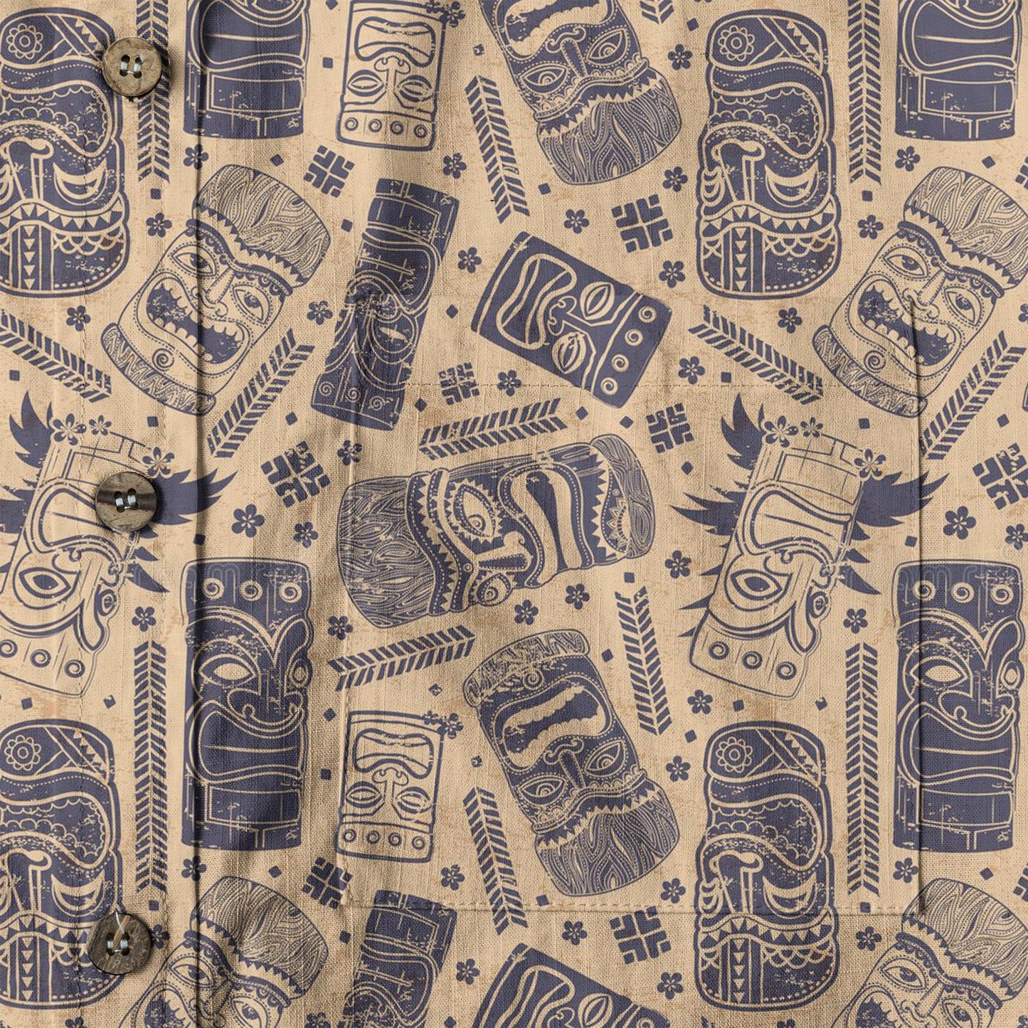 Surfing Tiki Mask Pattern Hawaii Shirt for Men, Tiki Mask Hawaiian Shirt