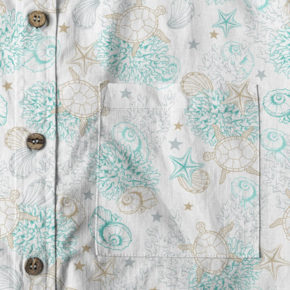 Sea Ocean Animals Women's Hawaiian Shirt, Ocean Animals Hawaiian Shirt