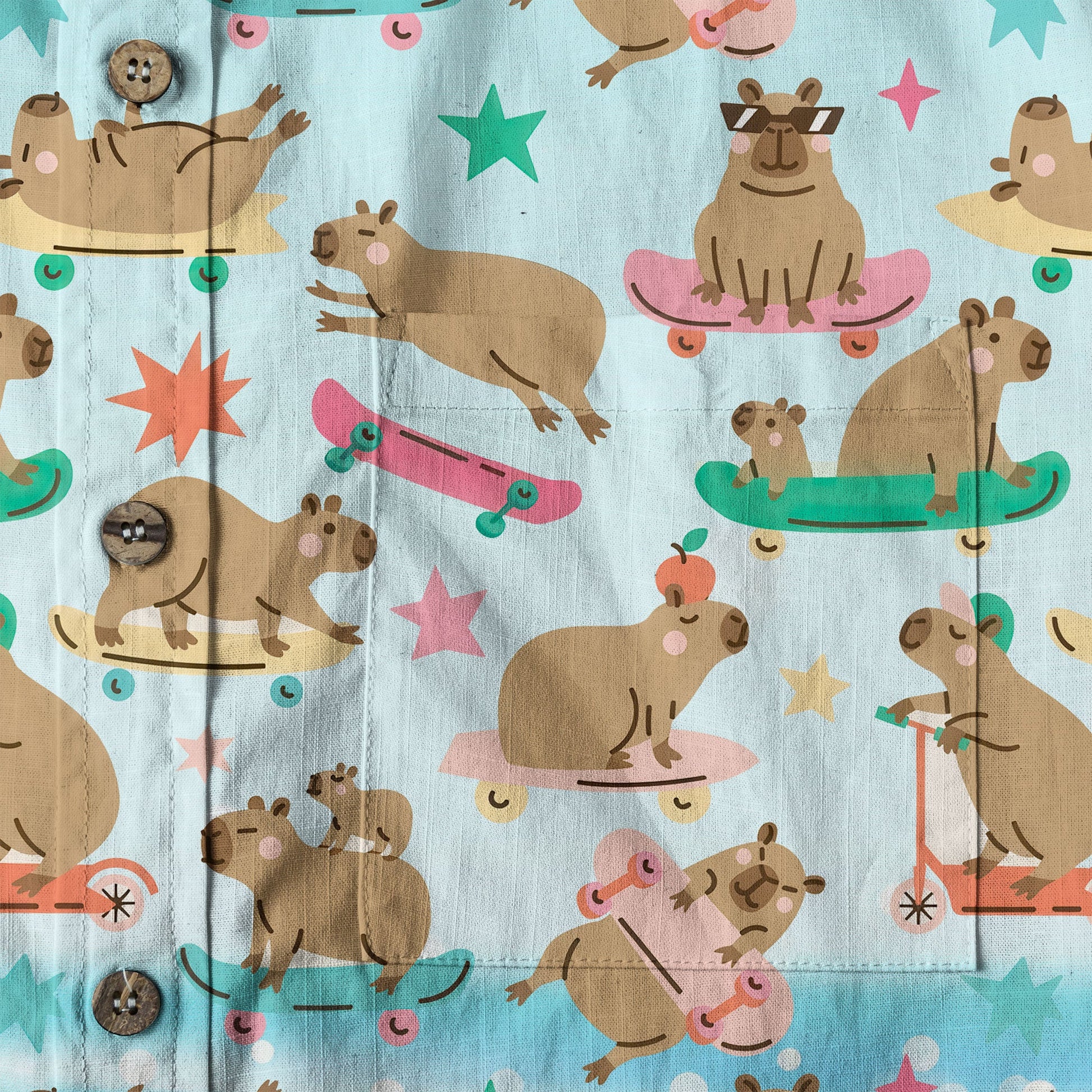 Tropical Capybara Hawaiian Shirt Aloha Funny Beach Capybara Shirt
