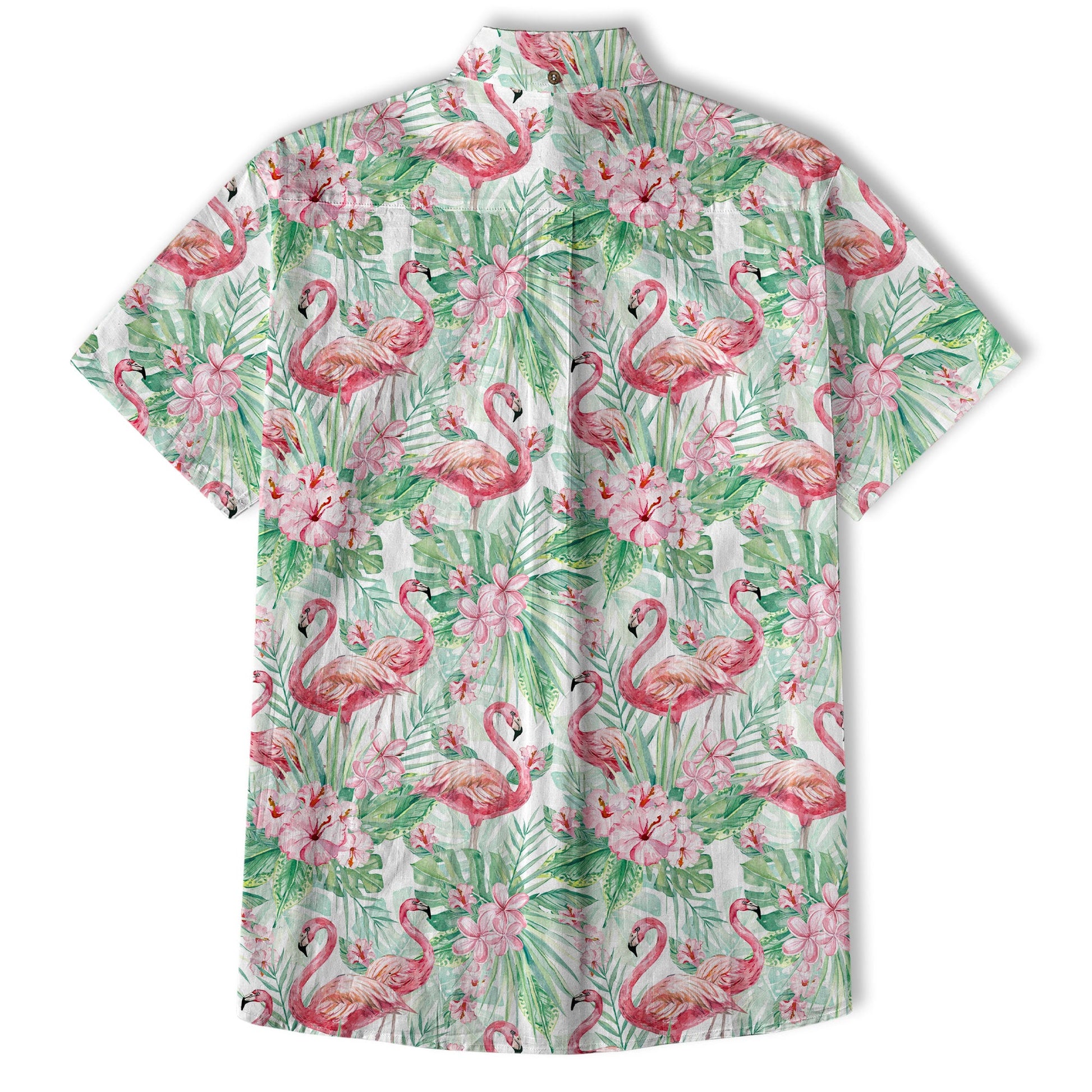 Floral Flamingo Hawaii Pattern Shirt, Hibiscus Hawaiian Shirt