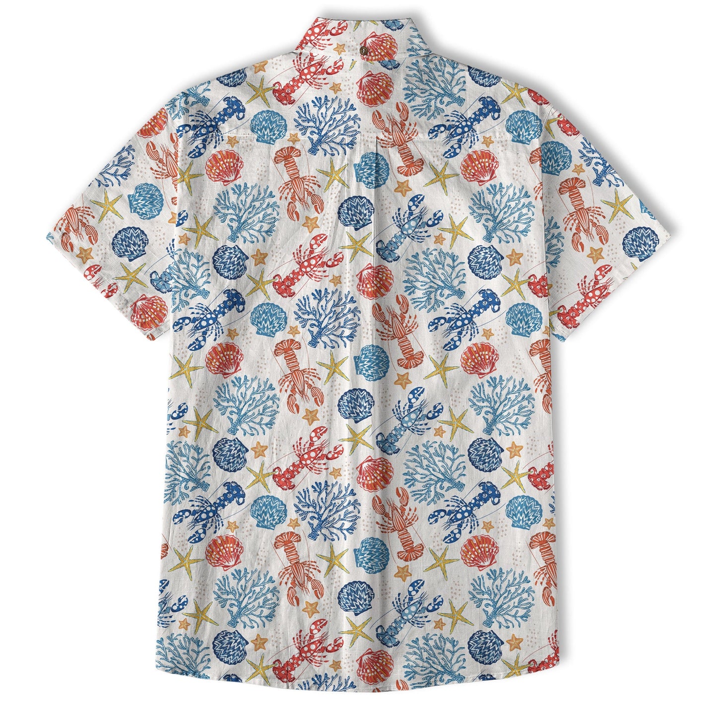 Ocean Animals Hawaiian Button Up Shirt, Optopus Summer Beach Shirt