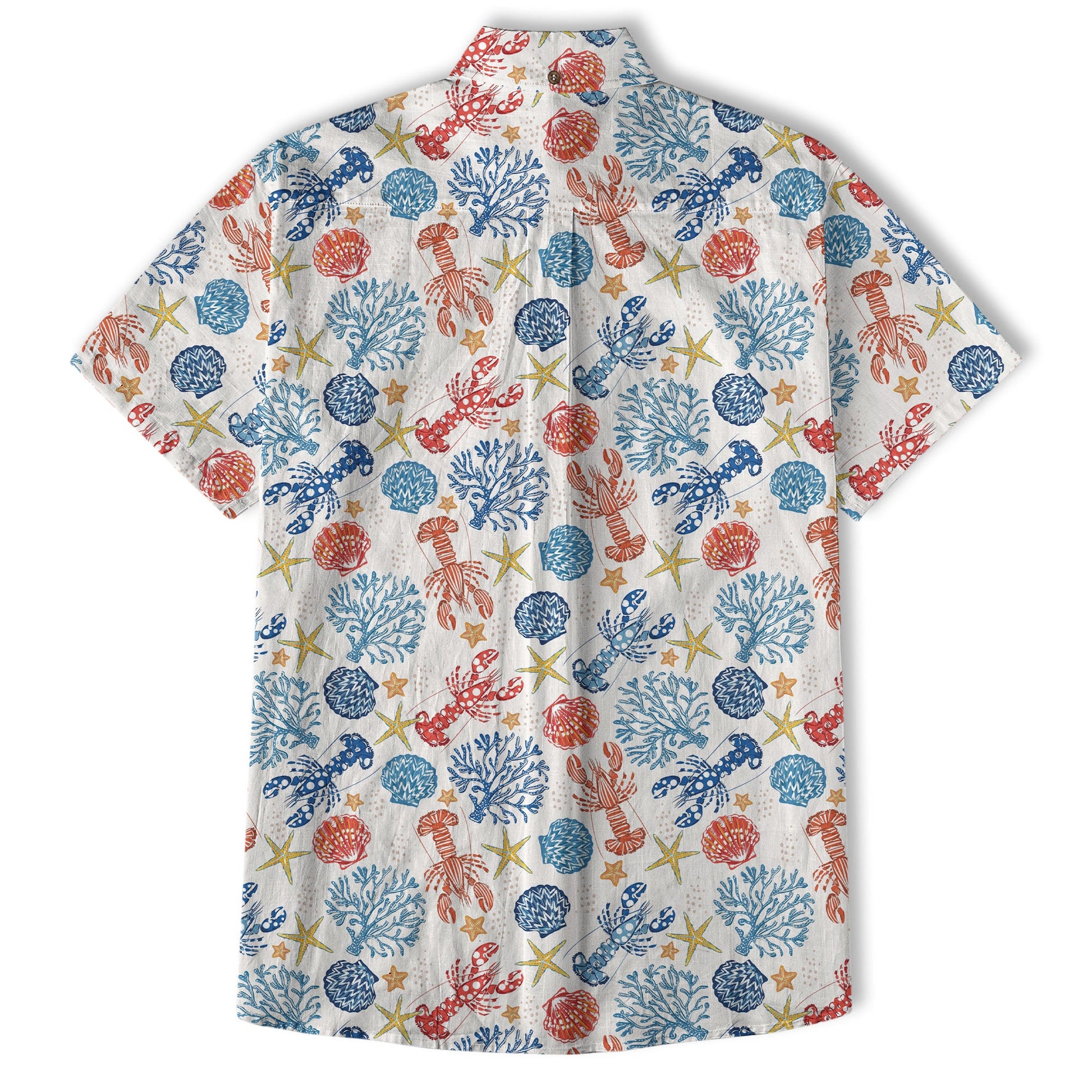 Ocean Animals Hawaiian Button Up Shirt, Optopus Summer Beach Shirt