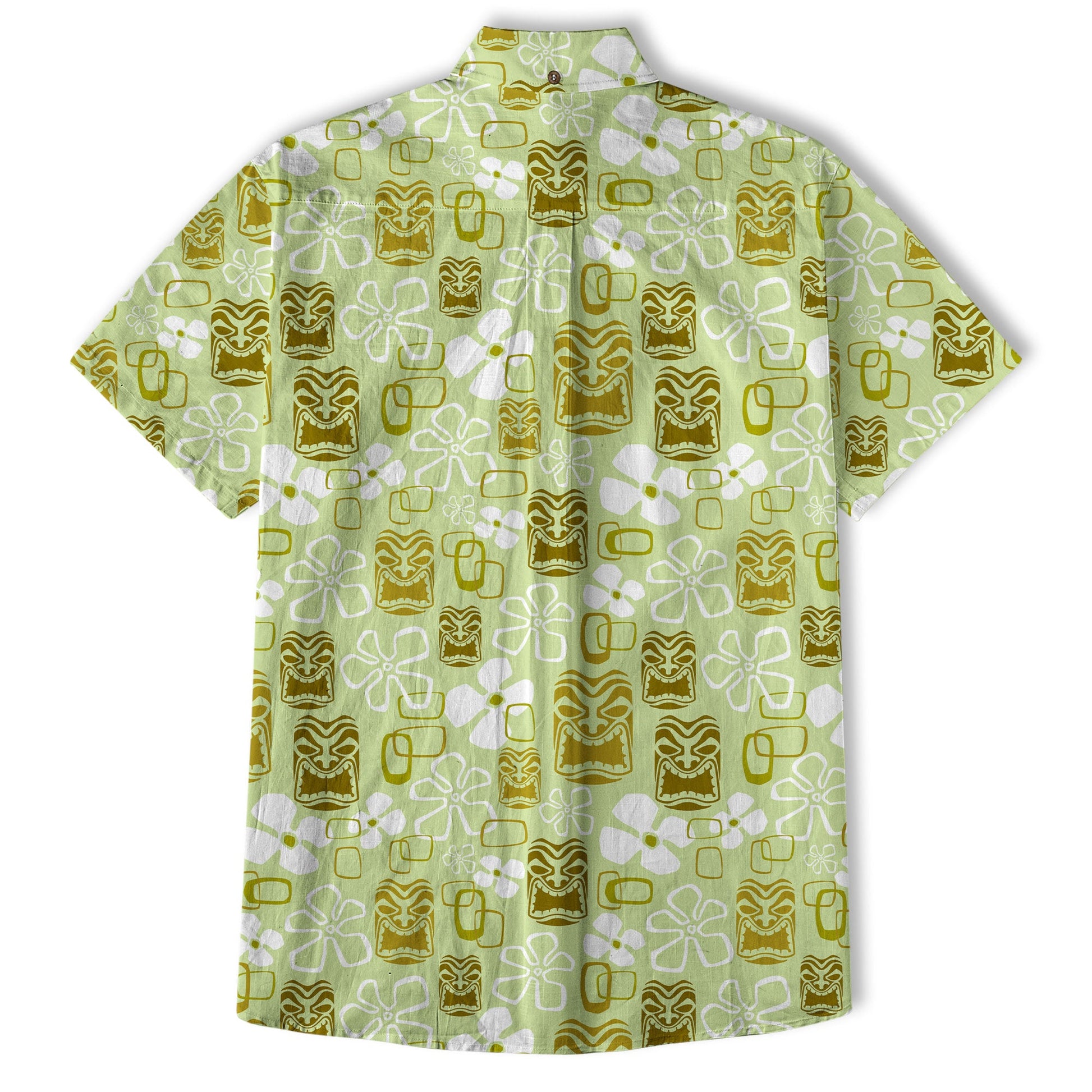Exotic Tiki Pattern Hawaii Shirt for Men, Hibiscus Hawaii Shirt