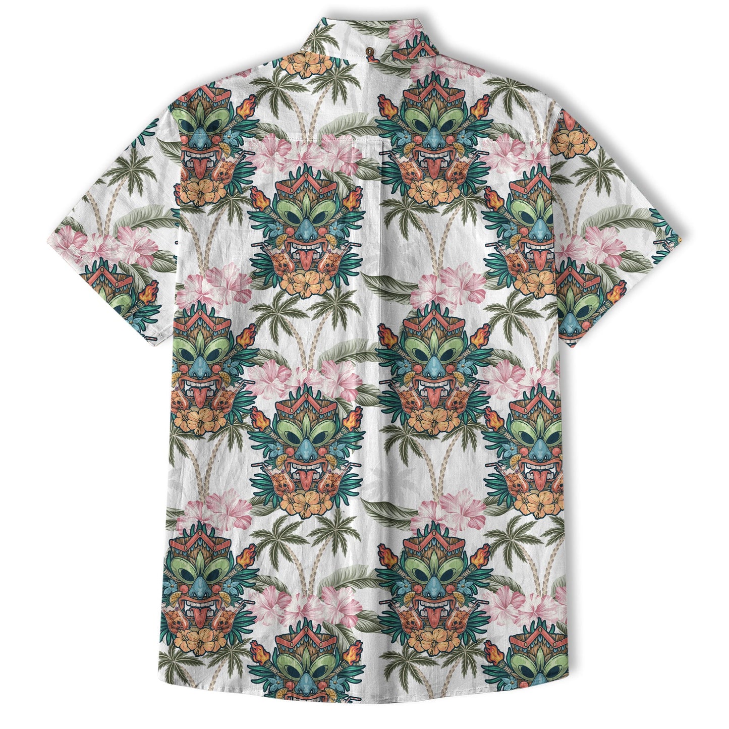 Tiki Mask Pattern Hawaii Shirt for Men, Aloha Pattern Shirt