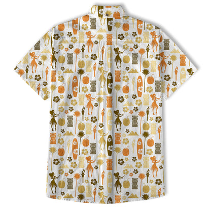 Tiki Mask Pattern Hawaii Shirt for Men, Aloha Pattern Hawaii Shirt