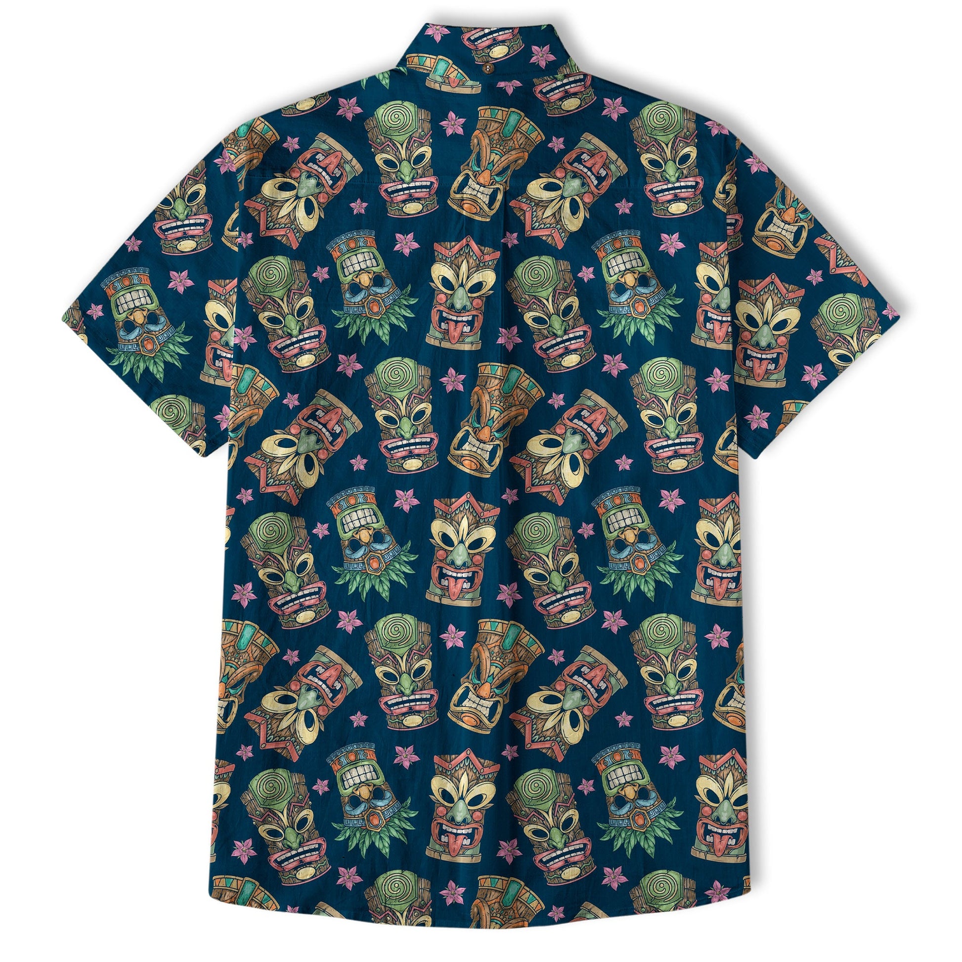 Tiki Mask Pattern Hawaii Shirt for Men, Aloha Hawaii Shirt