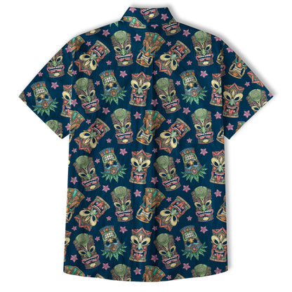 Tiki Mask Pattern Hawaii Shirt for Men, Aloha Hawaii Shirt