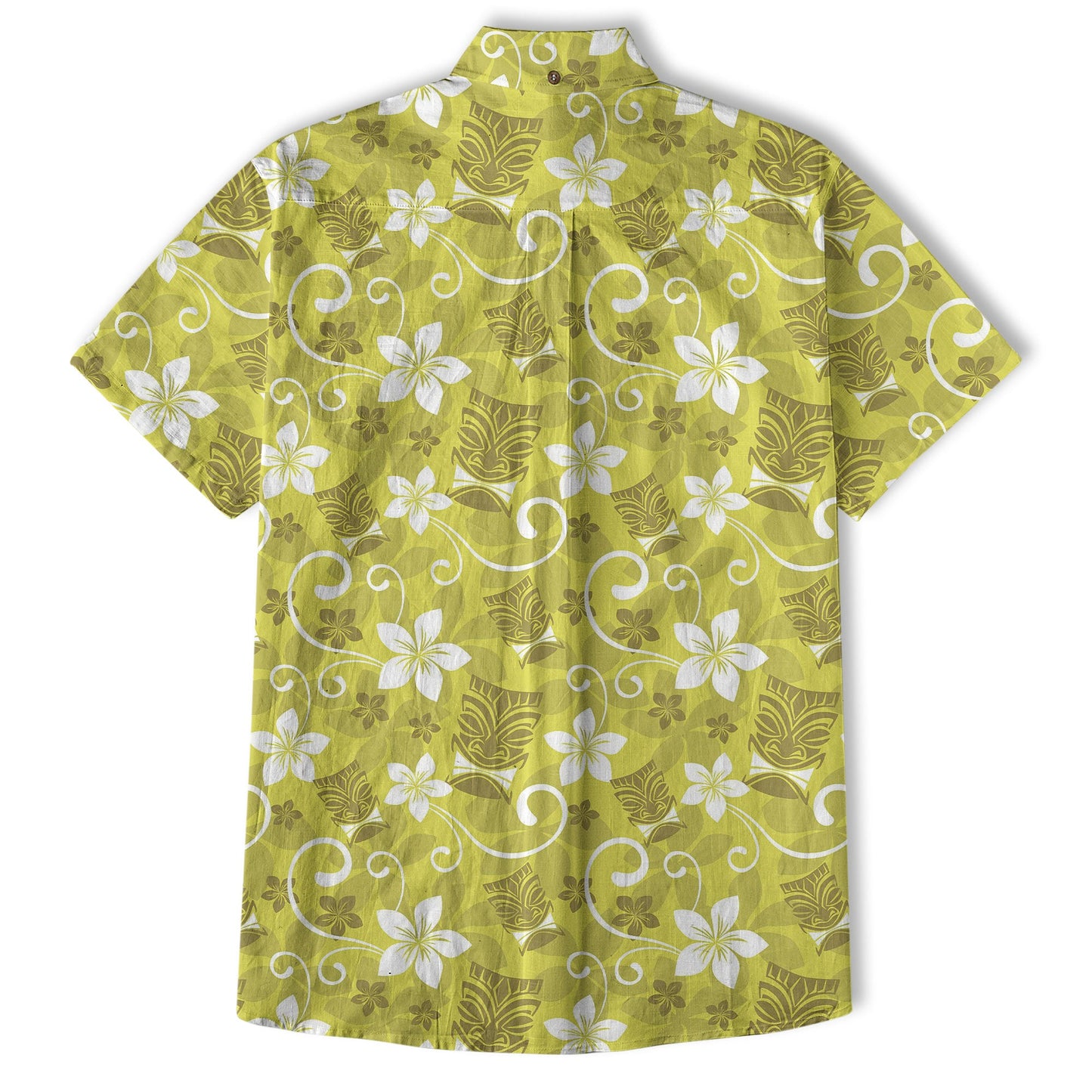 Tiki Mask Pattern Hawaii Shirt for Men, Aloha Floral Pattern Hawaii Shirt