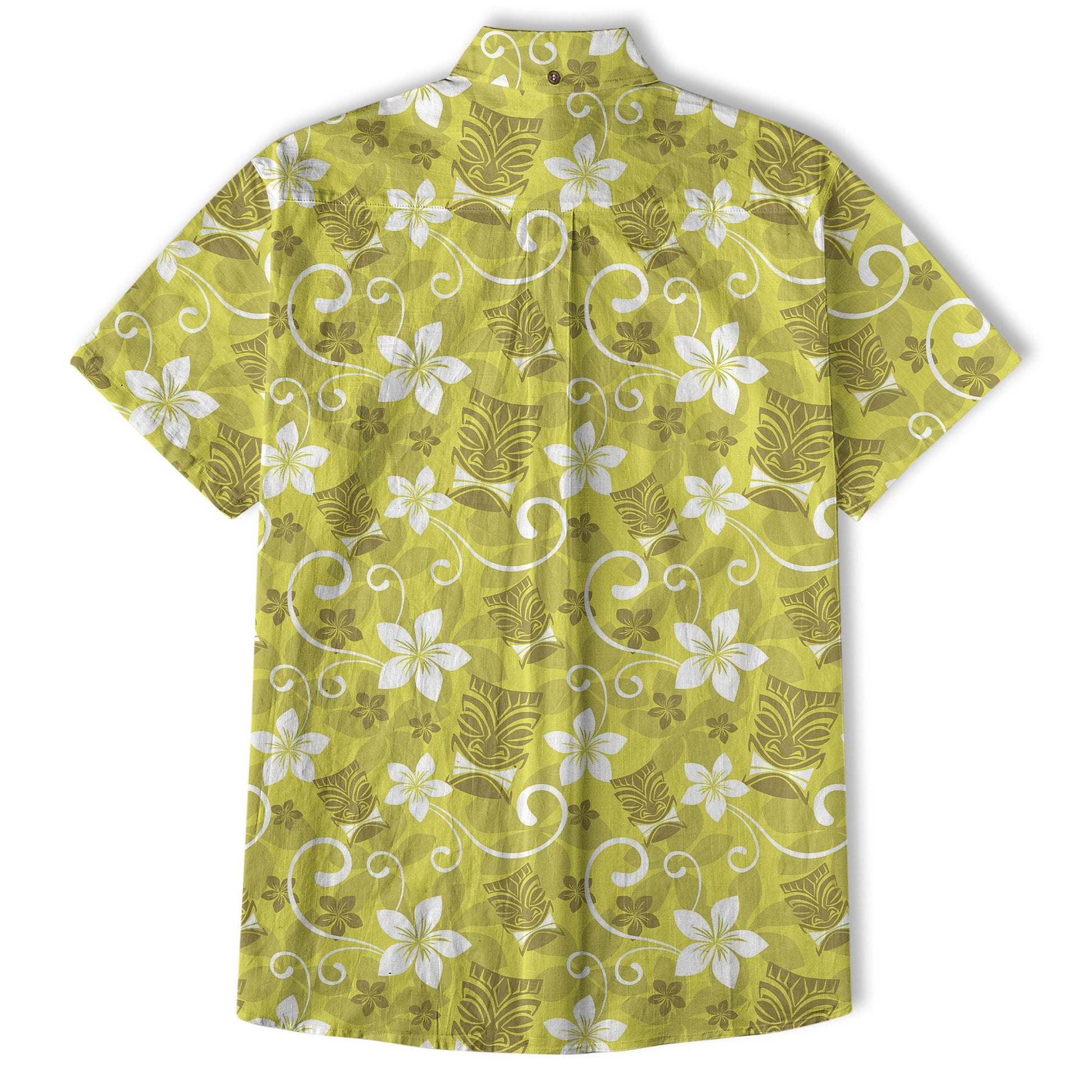 Tiki Mask Pattern Hawaii Shirt for Men, Aloha Floral Pattern Hawaii Shirt