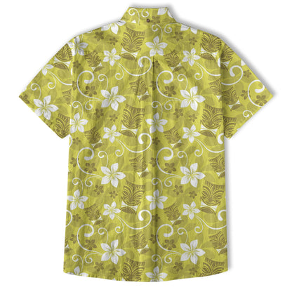 Tiki Mask Pattern Hawaii Shirt for Men, Aloha Floral Pattern Hawaii Shirt