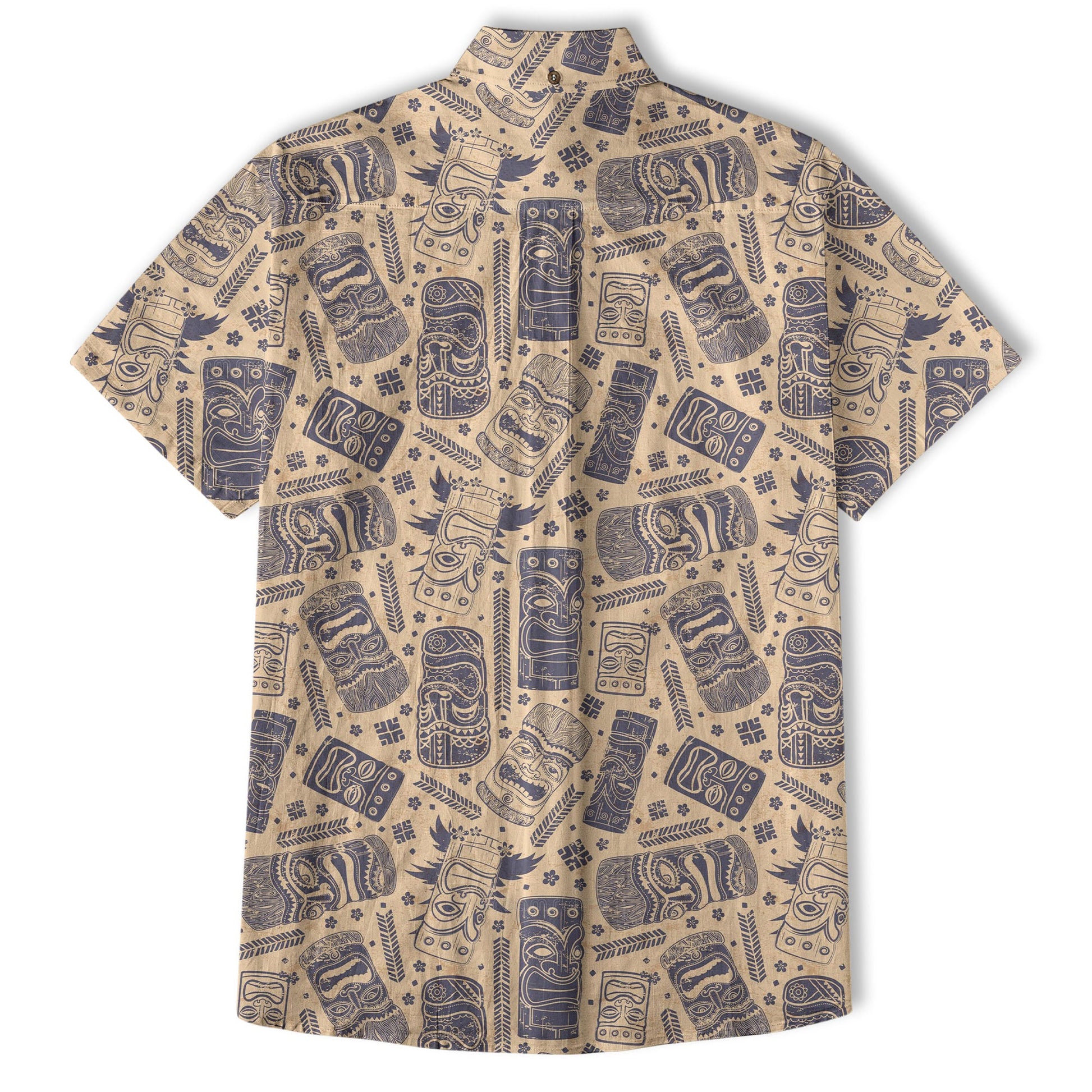 Surfing Tiki Mask Pattern Hawaii Shirt for Men, Tiki Mask Hawaiian Shirt