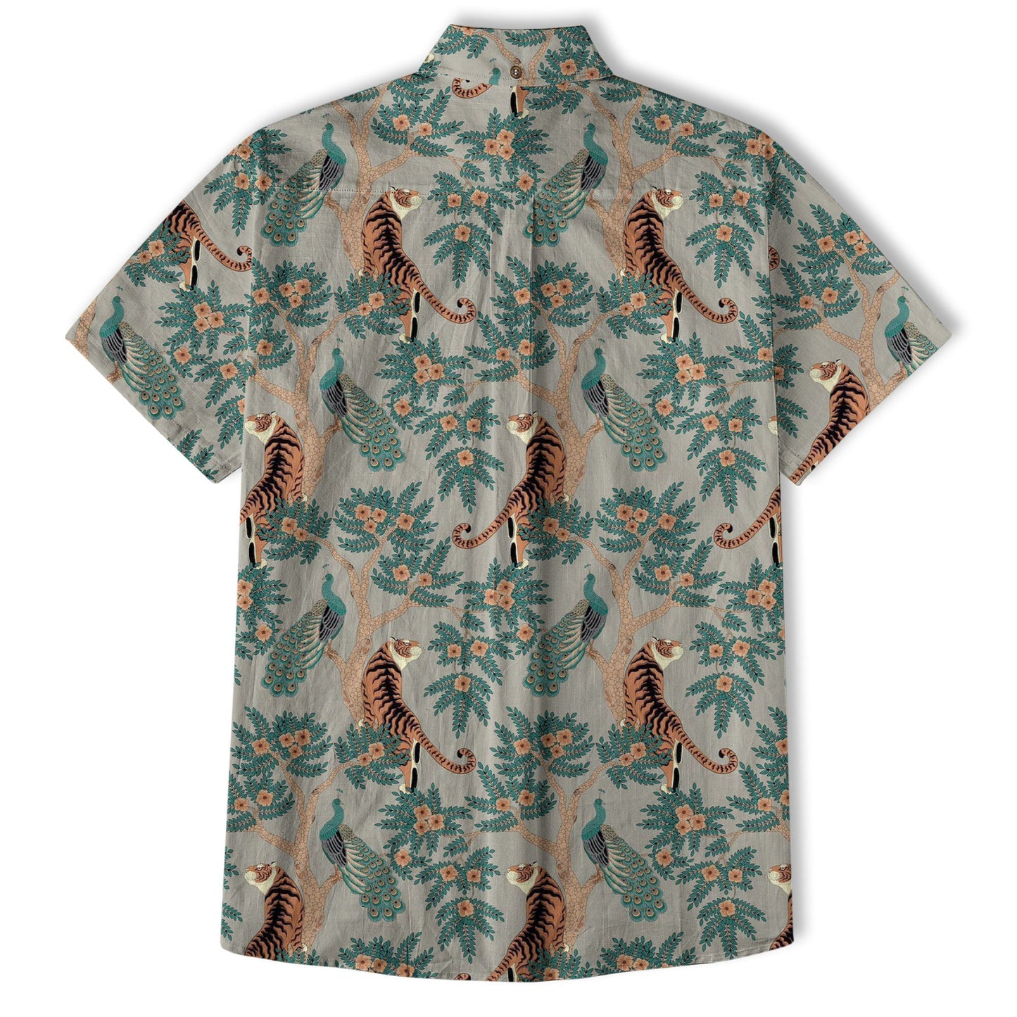 Tiger And Peacock Jungle Aloha Hawaiian Shirt