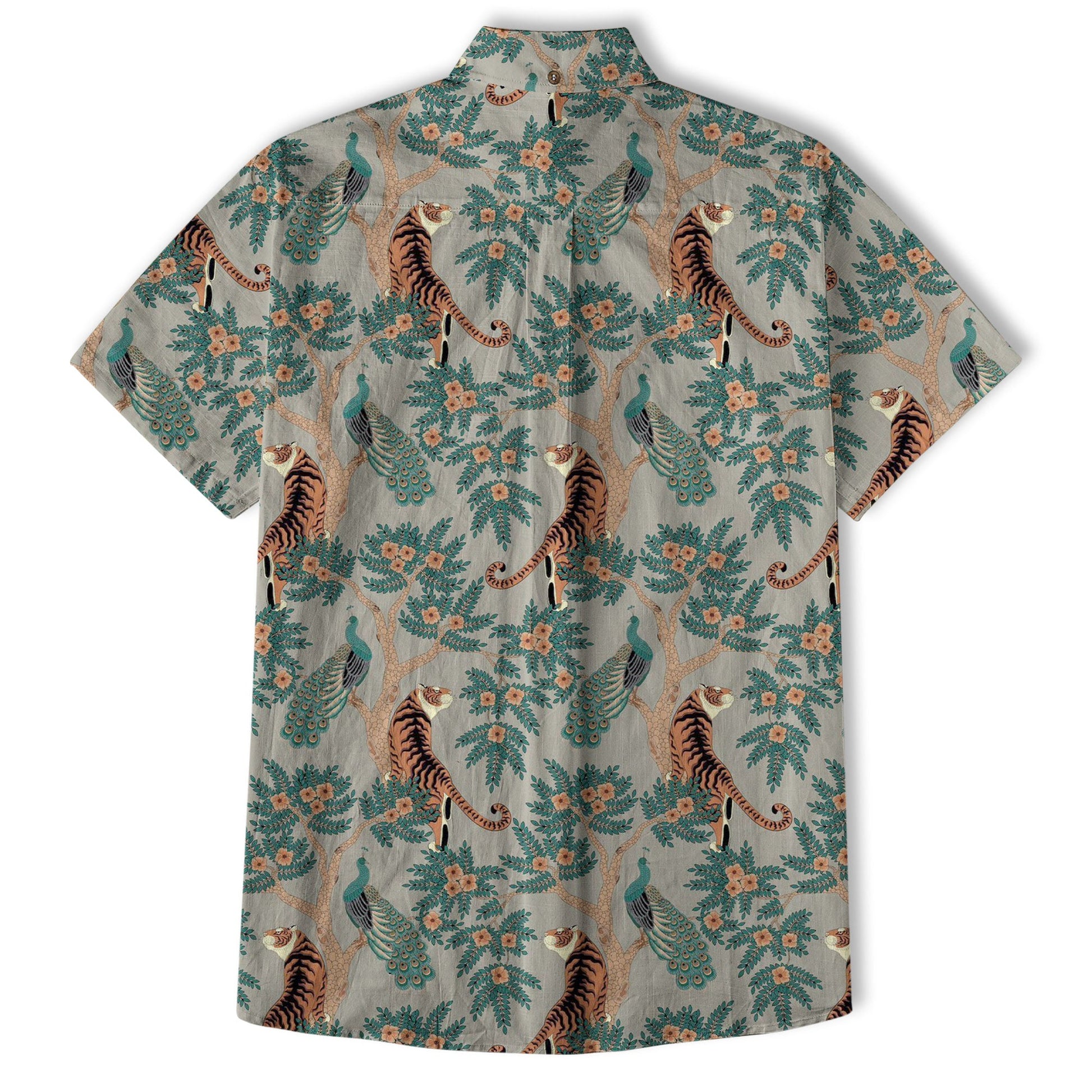Tiger And Peacock Jungle Aloha Hawaiian Shirt
