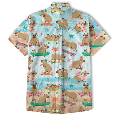 Tropical Capybara Hawaiian Shirt Aloha Funny Beach Capybara Shirt