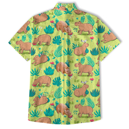 Tropical Capybara Hawaiian Shirt Aloha Funny Beach Capybara Shirt