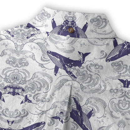 Whale Hawaiian Pattern, Ocean Animals Hawaii Shirt