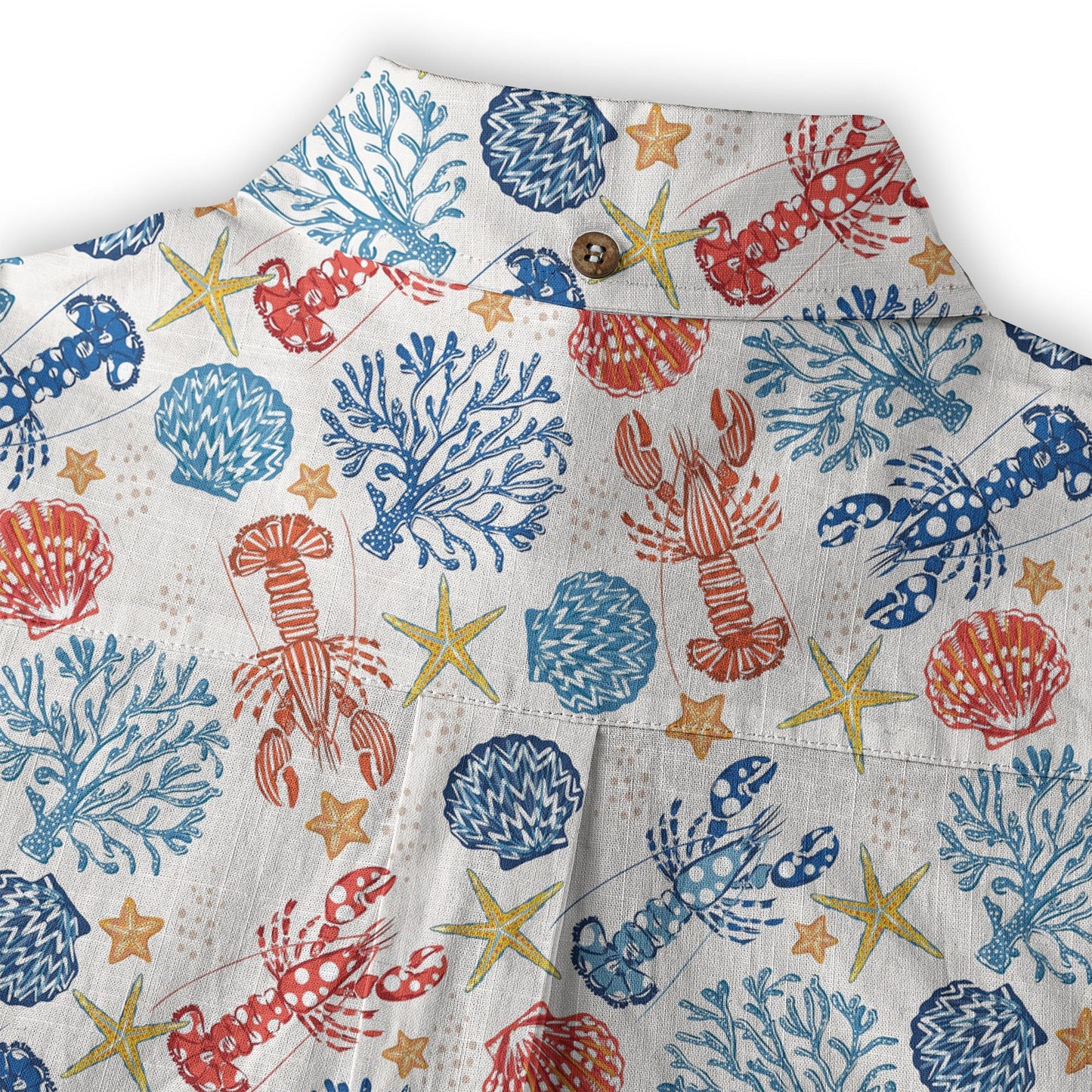 Ocean Animals Hawaiian Button Up Shirt, Optopus Summer Beach Shirt