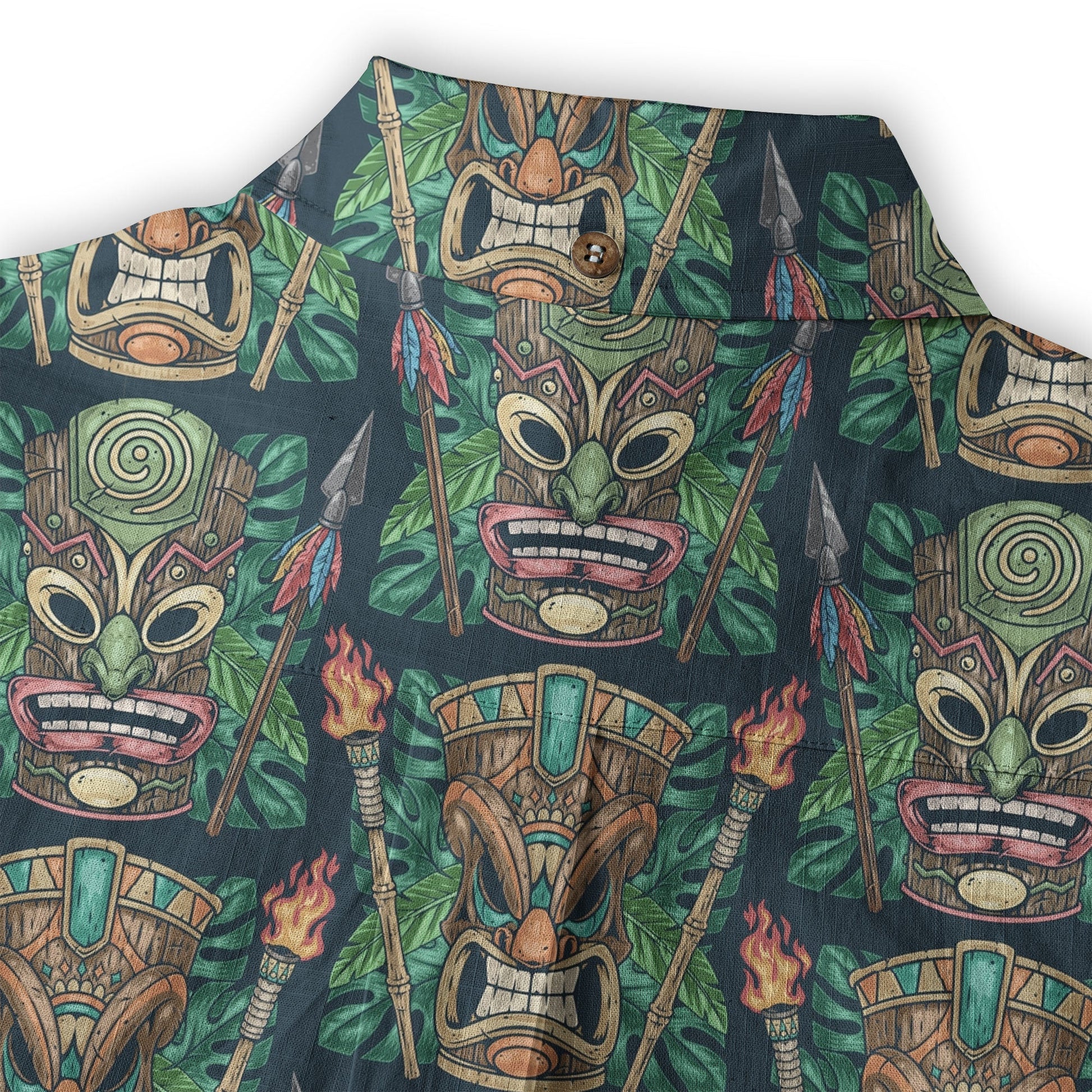 Exotic Tiki Mask Pattern Hawaii Shirt for Men
