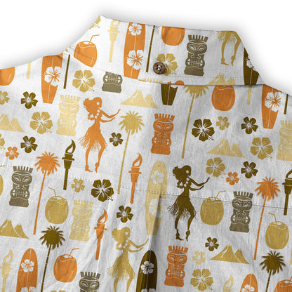 Tiki Mask Pattern Hawaii Shirt for Men, Aloha Pattern Hawaii Shirt