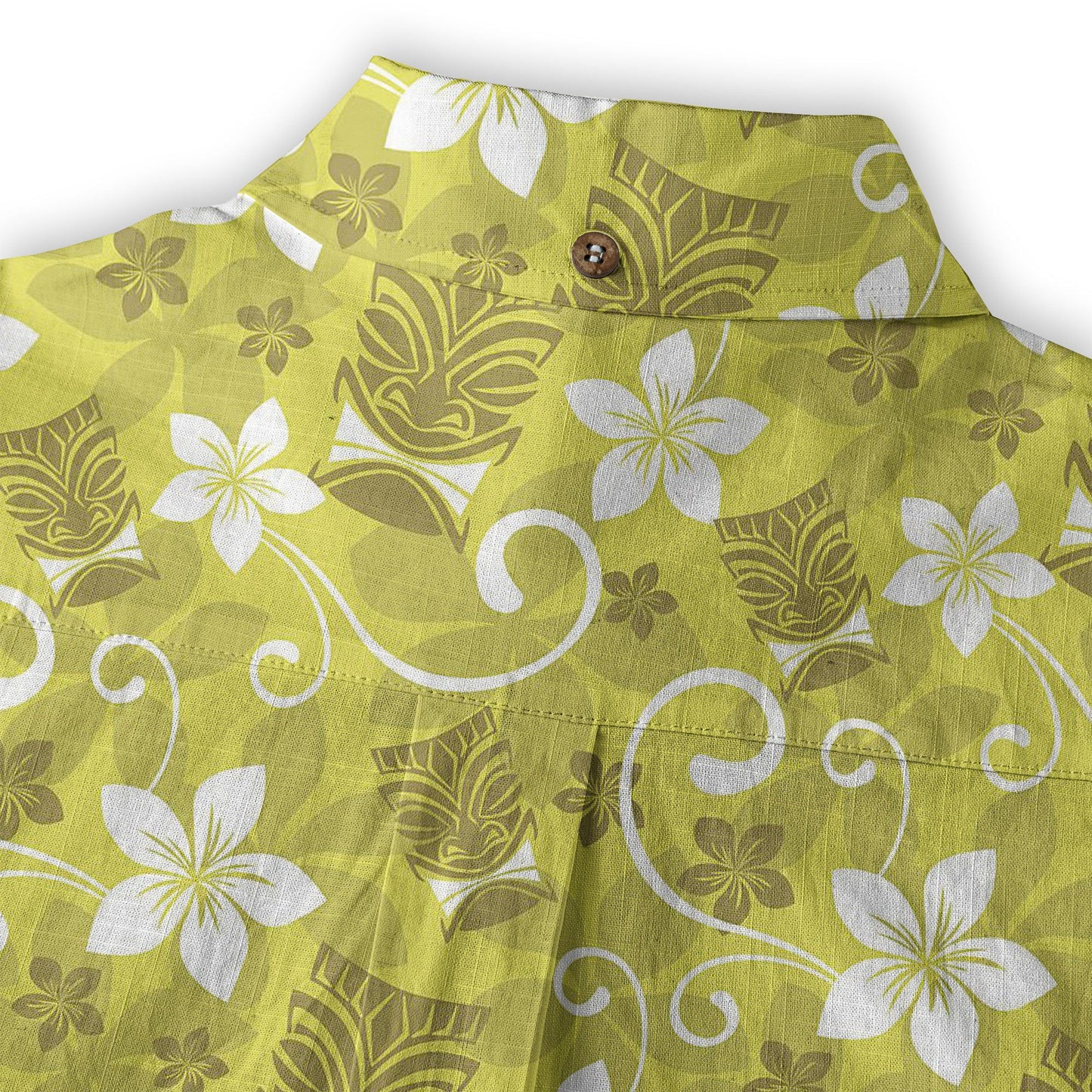 Tiki Mask Pattern Hawaii Shirt for Men, Aloha Floral Pattern Hawaii Shirt