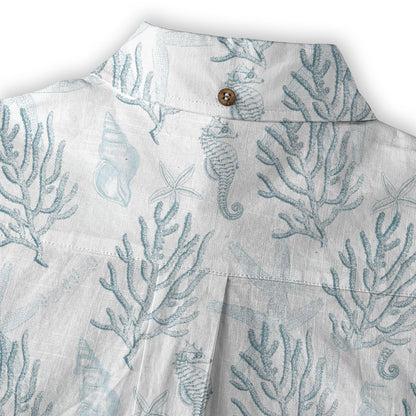 Sea Ocean Animals Women's Hawaiian Shirt, Ocean Animals Hawaiian Shirt