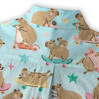 Tropical Capybara Hawaiian Shirt Aloha Funny Beach Capybara Shirt