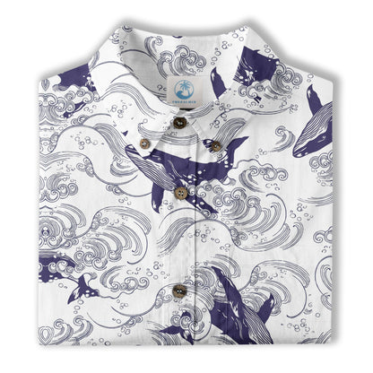 Whale Hawaiian Pattern, Ocean Animals Hawaii Shirt
