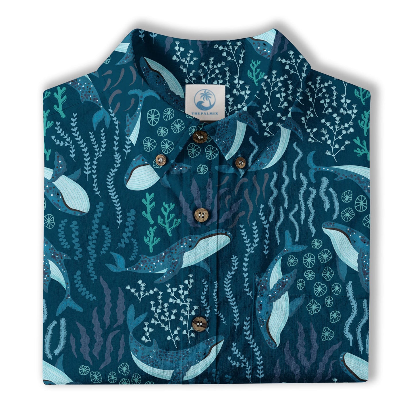 Humpback Whales Hawaii Shirt, Ocean Animals Button Up Shirt