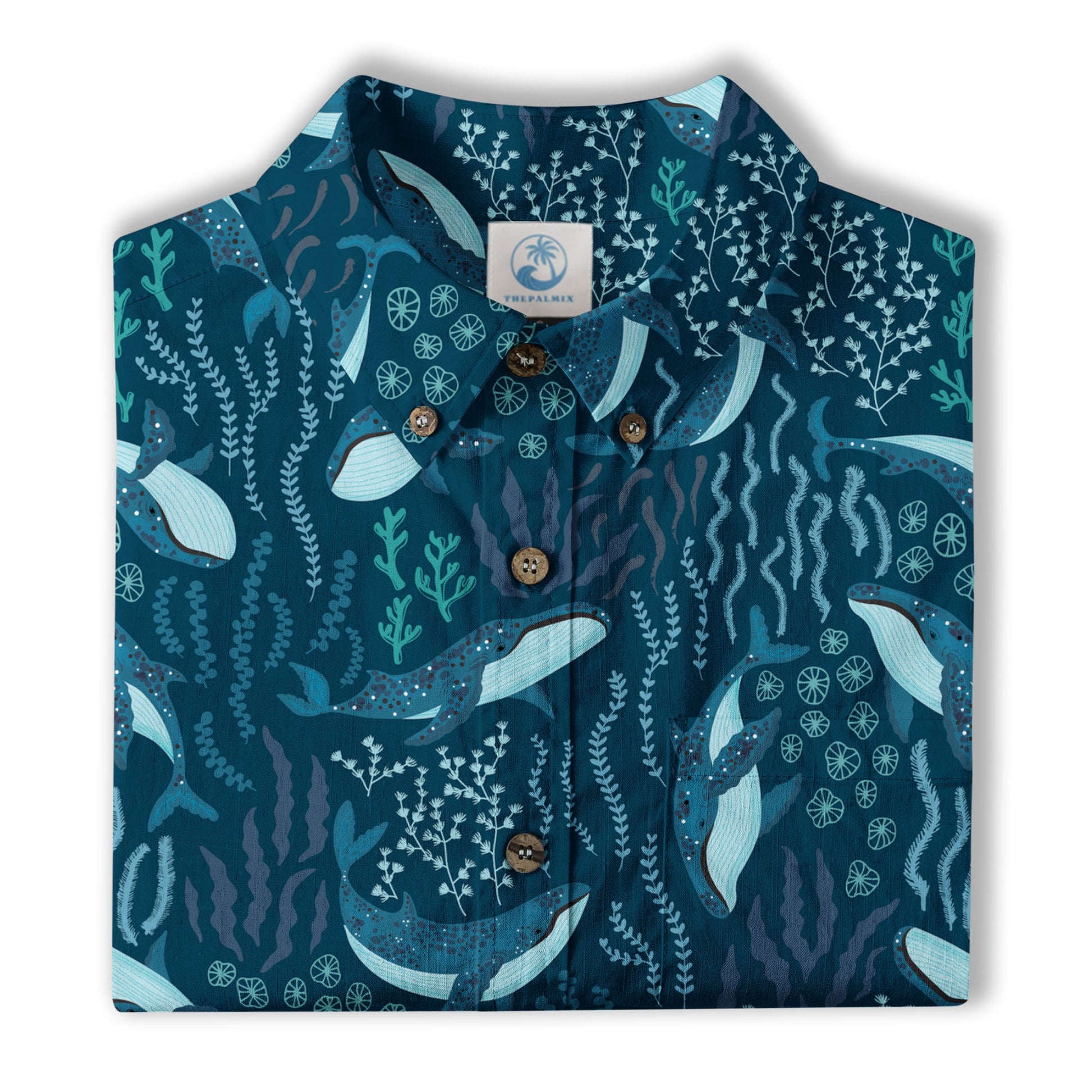 Humpback Whales Hawaii Shirt, Ocean Animals Button Up Shirt