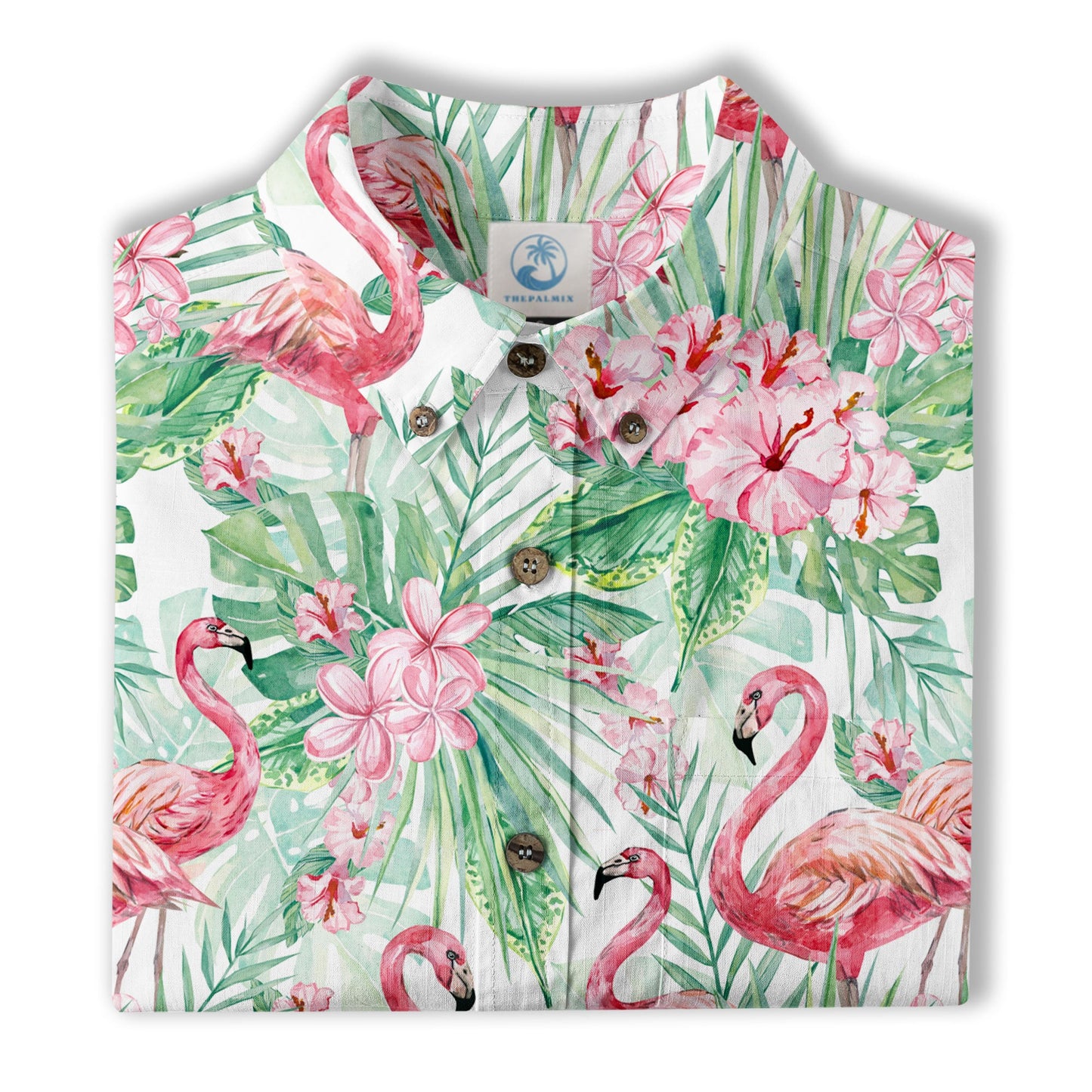 Floral Flamingo Hawaii Pattern Shirt, Hibiscus Hawaiian Shirt