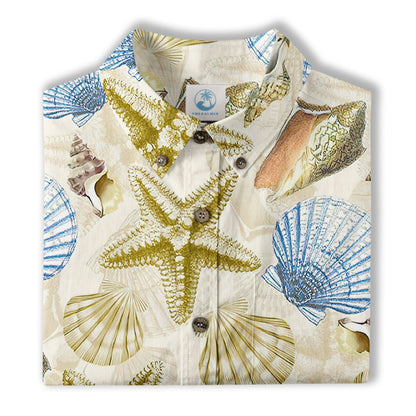 Ocean Animals Hawaiian Button Up Shirt, Summer Beach Shirt
