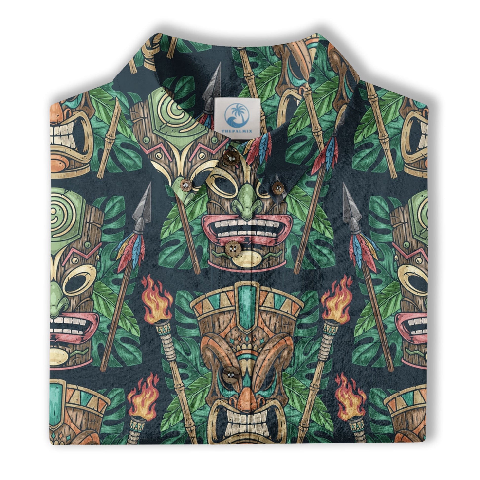 Exotic Tiki Mask Pattern Hawaii Shirt for Men