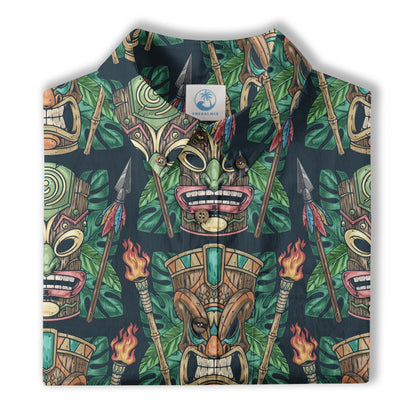 Exotic Tiki Mask Pattern Hawaii Shirt for Men