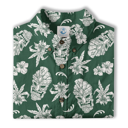 Tiki Mask Pattern Hawaii Shirt for Men