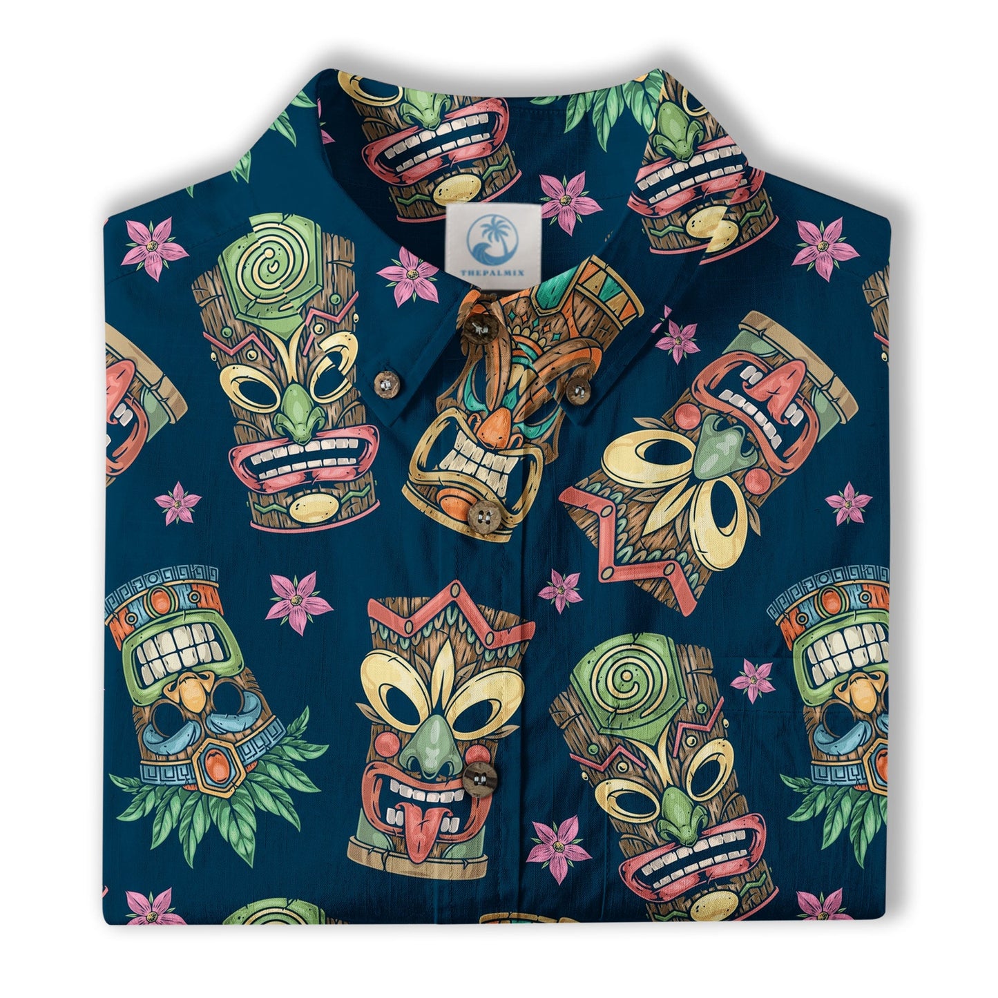 Tiki Mask Pattern Hawaii Shirt for Men, Aloha Hawaii Shirt