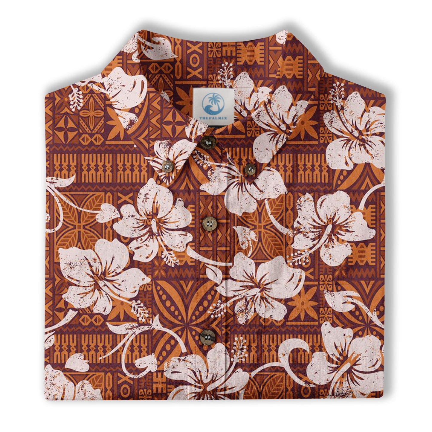Vintage Tribal Hawaii Shirt for Men, Aloha Pattern Hawaii Shirt